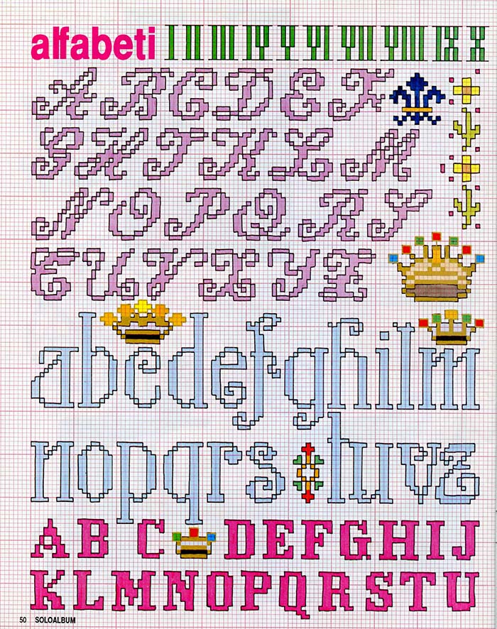 alfabeto in corsivo