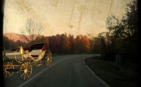 Vettura vintage sulla strada di Robassomero