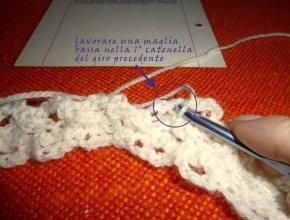 Maglia bassa nella 1° catenella del giro precedente