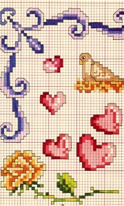 Cuori a punto croce